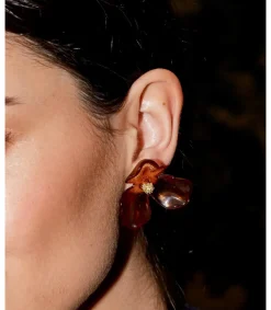 Polin et moi BISUTERÍA>Pendientes Flor Granna TEJA