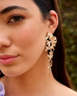 Polin et moi BISUTERÍA|FERIA>Pendientes Flores Mariona Oro