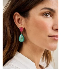 Polin et moi BISUTERÍA|FERIA>Pendientes Largos Bicco Frambuesa