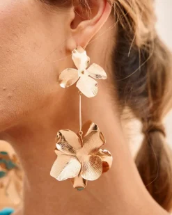 Polin et moi BISUTERÍA|FERIA>Pendientes Largos Lorena ORO