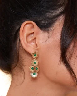 Polin et moi BISUTERÍA>Pendientes Largos Virginia Oro