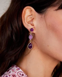 Polin et moi BISUTERÍA>Pendientes Lágrima Taima buganvilla