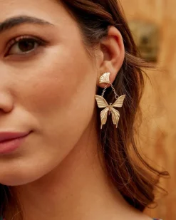 Polin et moi BISUTERÍA>Pendientes Mariposa Mariela ORO/PLATINO