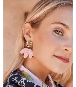 Polin et moi BISUTERÍA>Pendientes Petalo ura Rosa