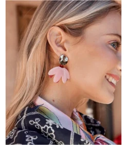 Polin et moi BISUTERÍA>Pendientes Petalo ura Rosa