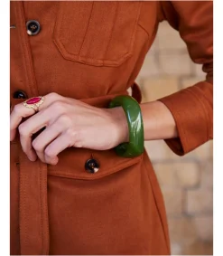 Polin et moi BISUTERÍA>Pulsera Rígida Rozza VERDE BOSQUE