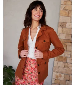 Polin et moi BLAZERS Y CAZADORAS>Sahariana Bolsillos Layda camel