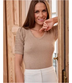 Polin et moi CAMISETAS Y TOPS>Top Punto Caldia camel