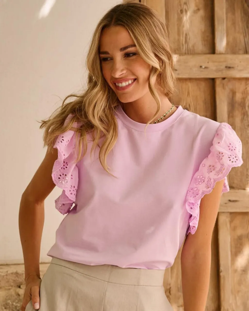 Polin et moi CAMISETAS Y TOPS>Top Volante Justina Lila