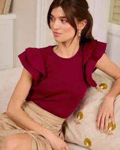 Polin et moi CAMISETAS Y TOPS>Top Volante Siena buganvilla