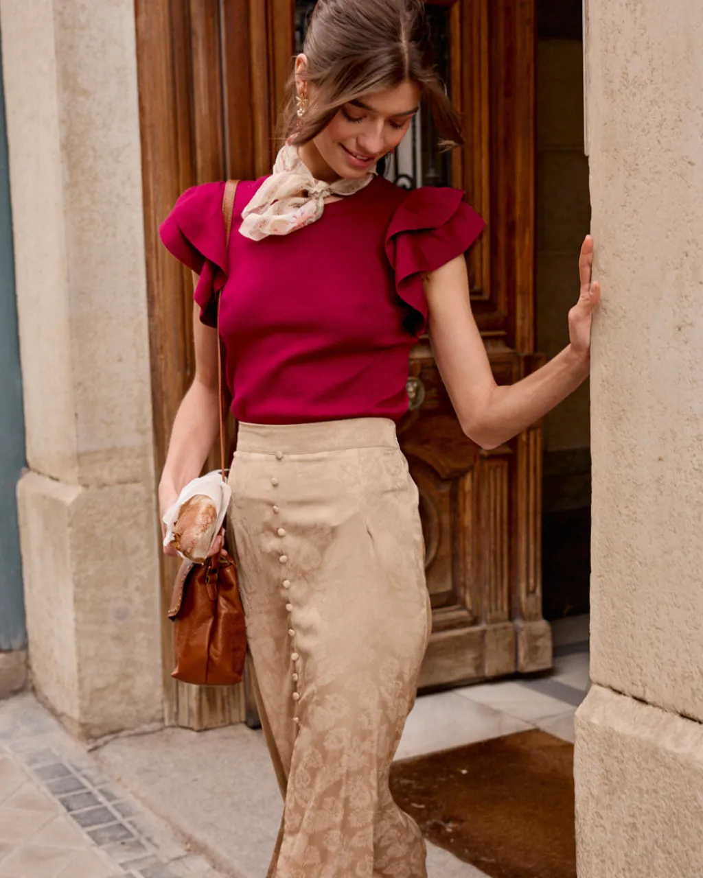 Polin et moi CAMISETAS Y TOPS>Top Volante Siena buganvilla