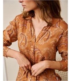 Polin et moi VESTIDOS Y MONOS>Vestido Camisero Carmiña ocre