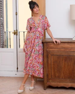 Polin et moi VESTIDOS Y MONOS>Vestido Estampado Angeline Rosa