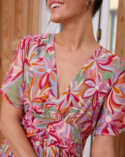 Polin et moi VESTIDOS Y MONOS>Vestido Estampado Angeline Rosa