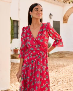 Polin et moi VESTIDOS INVITADA>Vestido Estampado Cande cereza