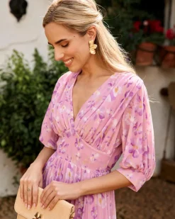 Polin et moi VESTIDOS INVITADA>Vestido Flores Alba Lila