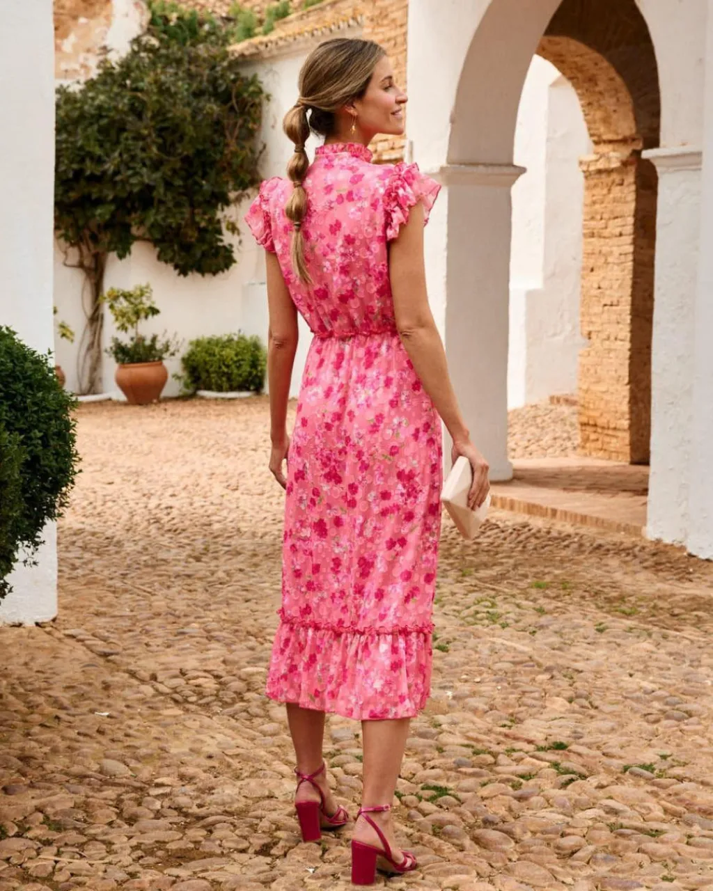 Polin et moi VESTIDOS INVITADA>Vestido Flores Blima Rosa