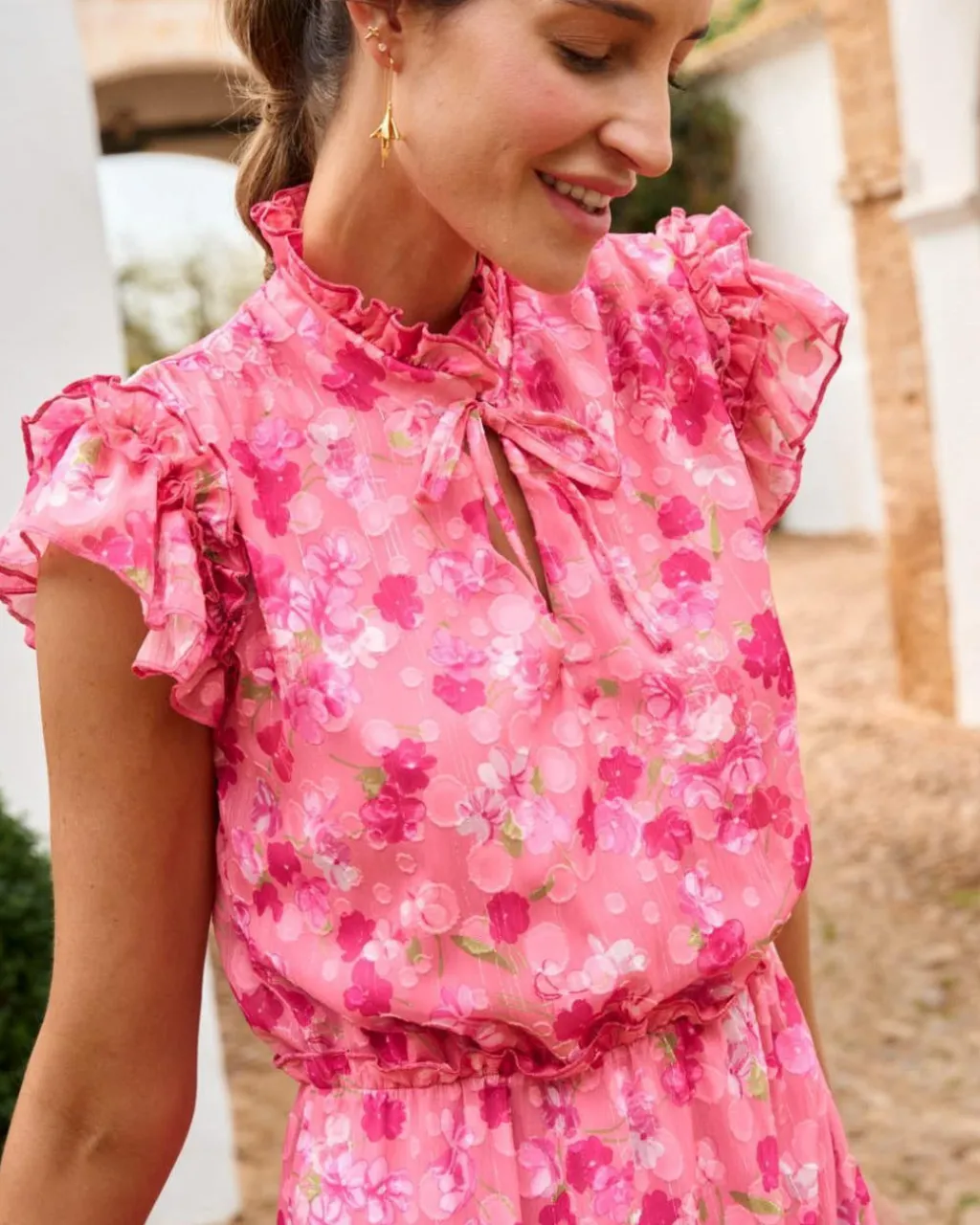 Polin et moi VESTIDOS INVITADA>Vestido Flores Blima Rosa