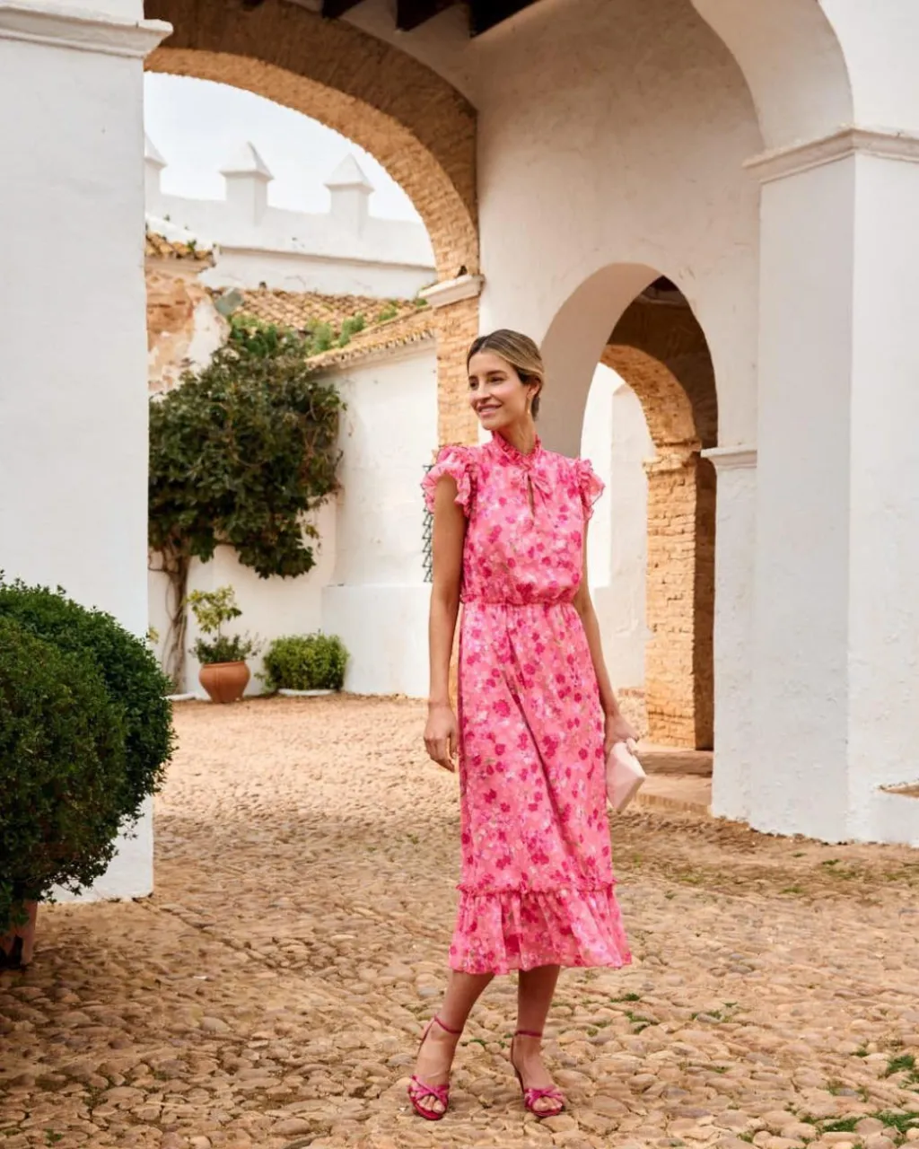 Polin et moi VESTIDOS INVITADA>Vestido Flores Blima Rosa