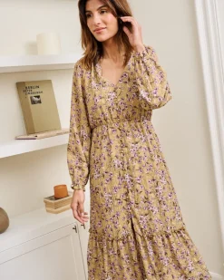 Polin et moi VESTIDOS Y MONOS>Vestido Flores Ciela beige