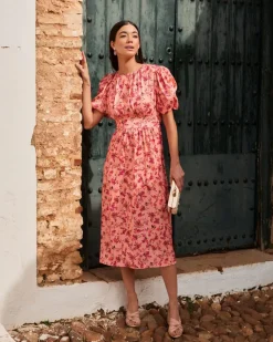 Polin et moi VESTIDOS INVITADA>Vestido Flores Delis coral