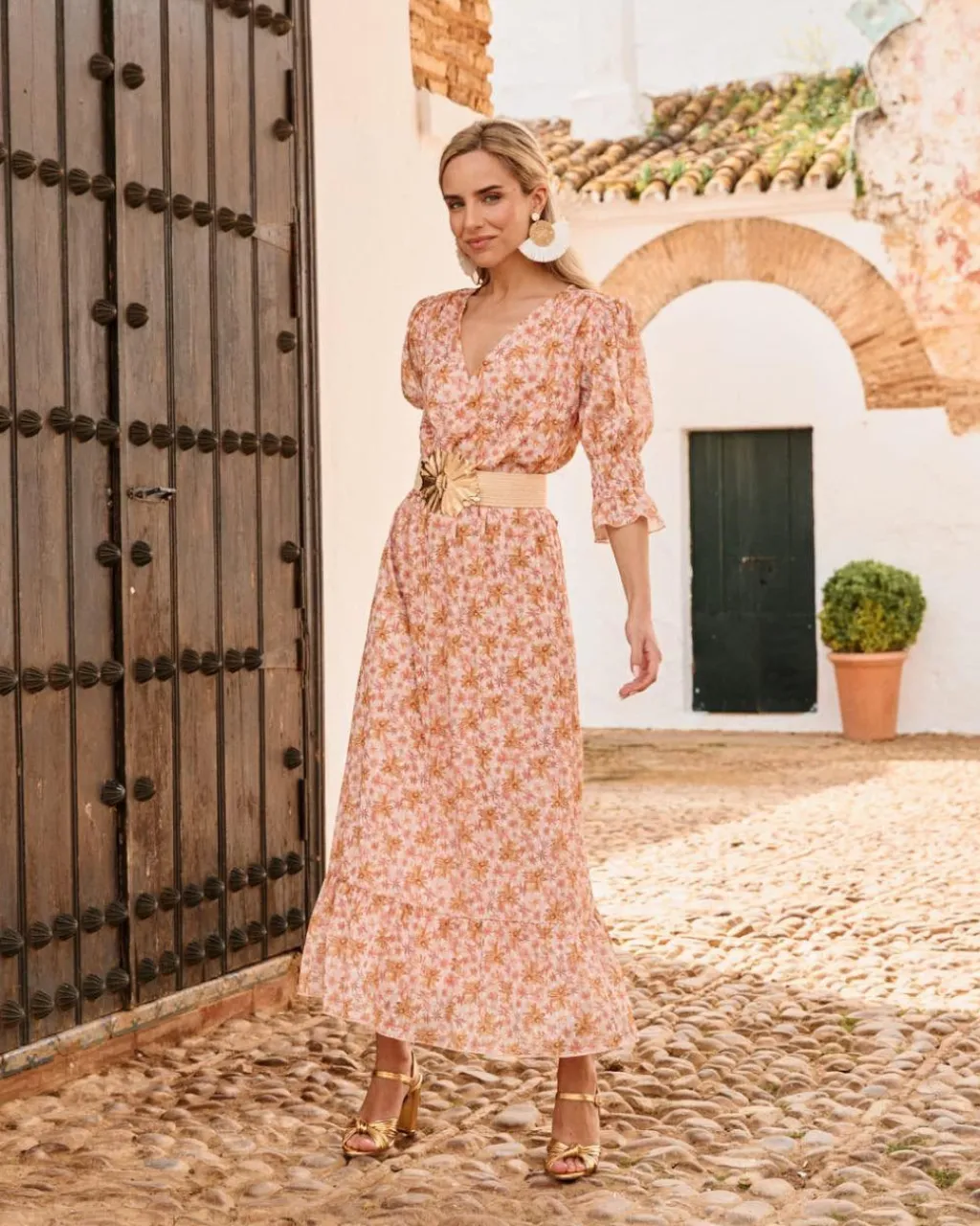 Polin et moi VESTIDOS INVITADA>Vestido Flores Opera NARANJA