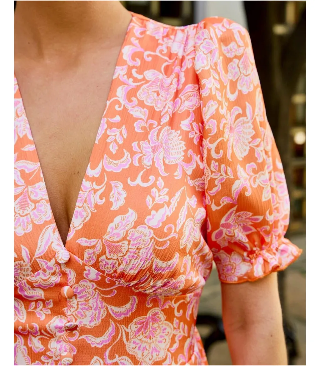 Polin et moi VESTIDOS INVITADA>Vestido Largo Betania NARANJA