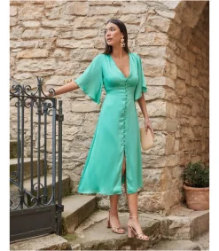 Polin et moi VESTIDOS INVITADA>Vestido Largo Mercedes Turquesa