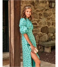 Polin et moi FERIA>Vestido Lunares Jena Turquesa