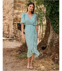 Polin et moi FERIA>Vestido Lunares Yadira Turquesa