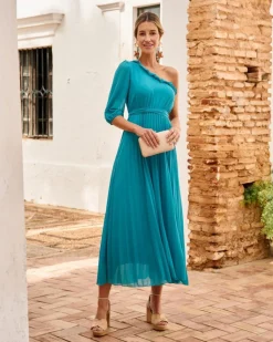 Polin et moi FERIA|VESTIDOS INVITADA>Vestido Manga Zoa Turquesa