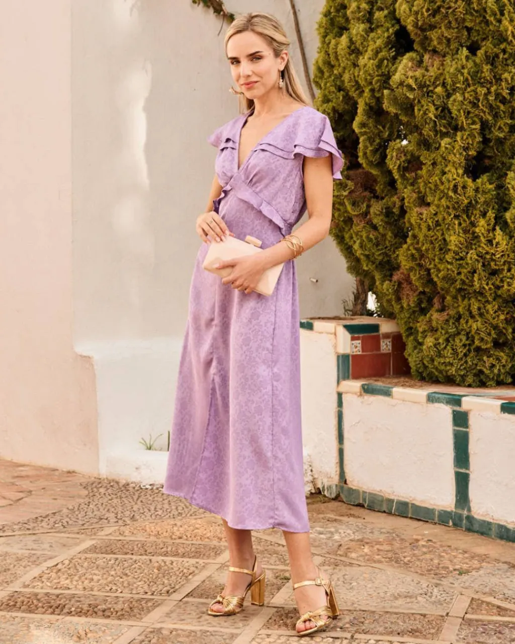 Polin et moi VESTIDOS INVITADA|FERIA>Vestido Midi Cara lavanda