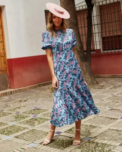 Polin et moi FERIA>Vestido Midi Cayetana CELESTE