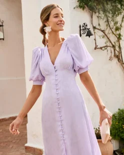 Polin et moi VESTIDOS INVITADA>Vestido Midi Luanna Lila