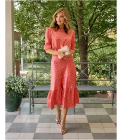 Polin et moi FERIA|VESTIDOS INVITADA>Vestido Midi Manuela coral