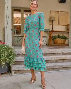 Polin et moi FERIA>Vestido Midi María Isabel TURQUESA