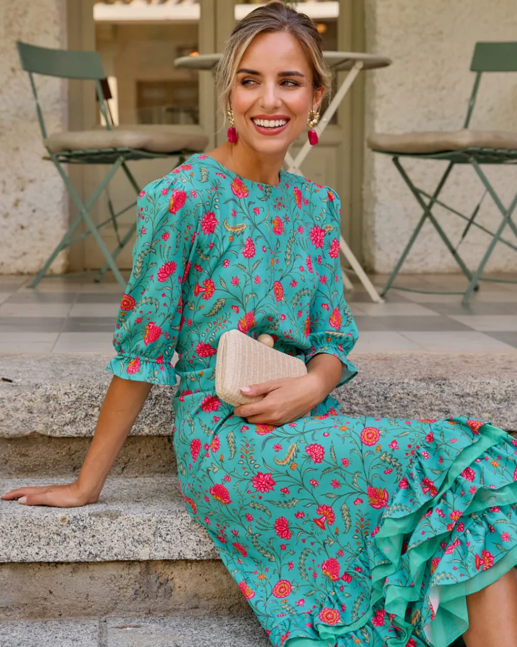 Polin et moi FERIA>Vestido Midi María Isabel TURQUESA