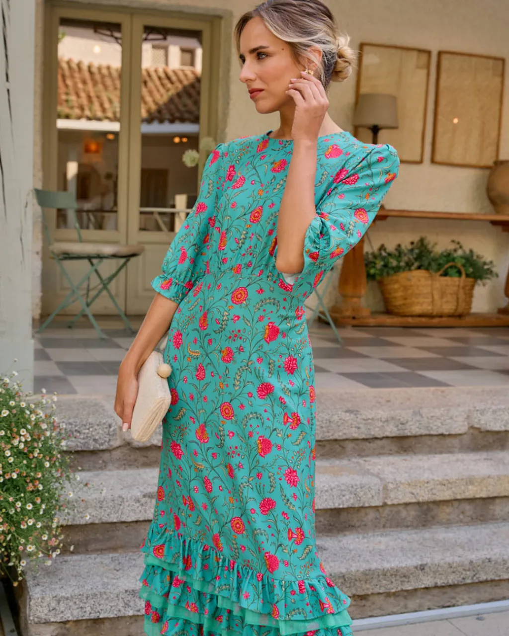 Polin et moi FERIA>Vestido Midi María Isabel TURQUESA