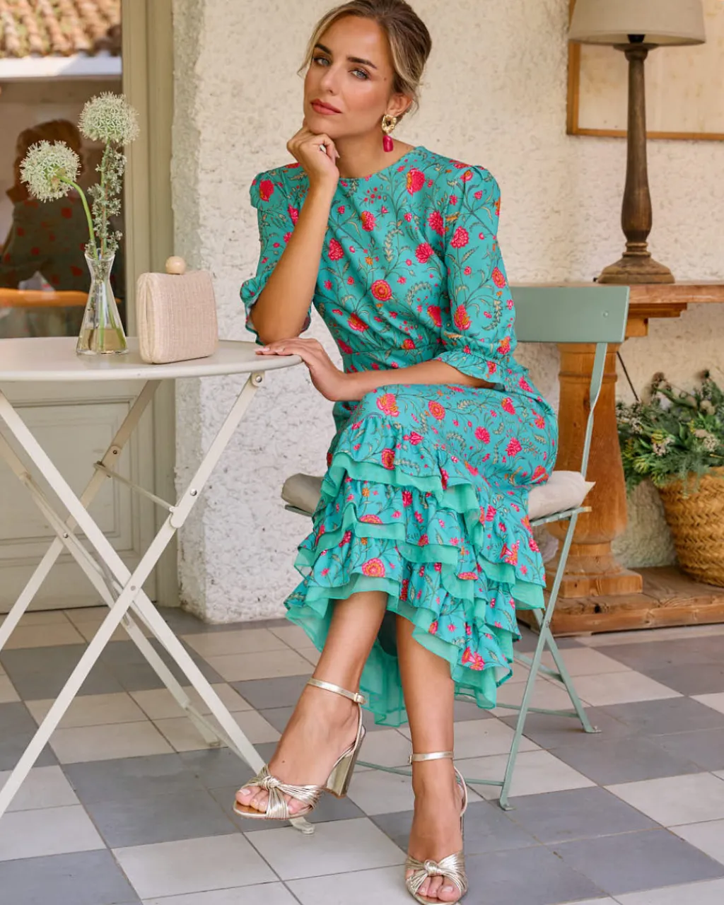 Polin et moi FERIA>Vestido Midi María Isabel TURQUESA