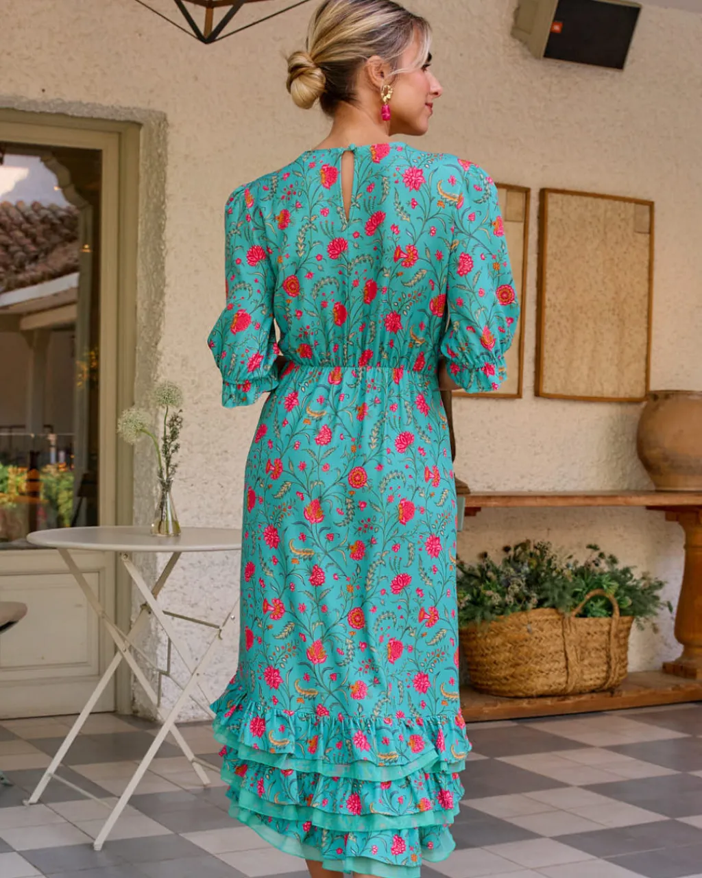 Polin et moi FERIA>Vestido Midi María Isabel TURQUESA