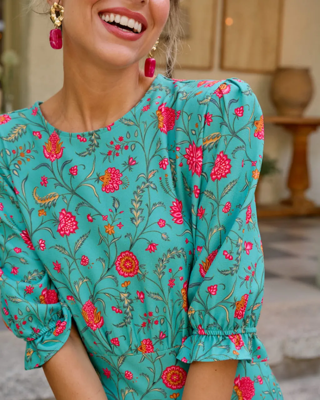 Polin et moi FERIA>Vestido Midi María Isabel TURQUESA