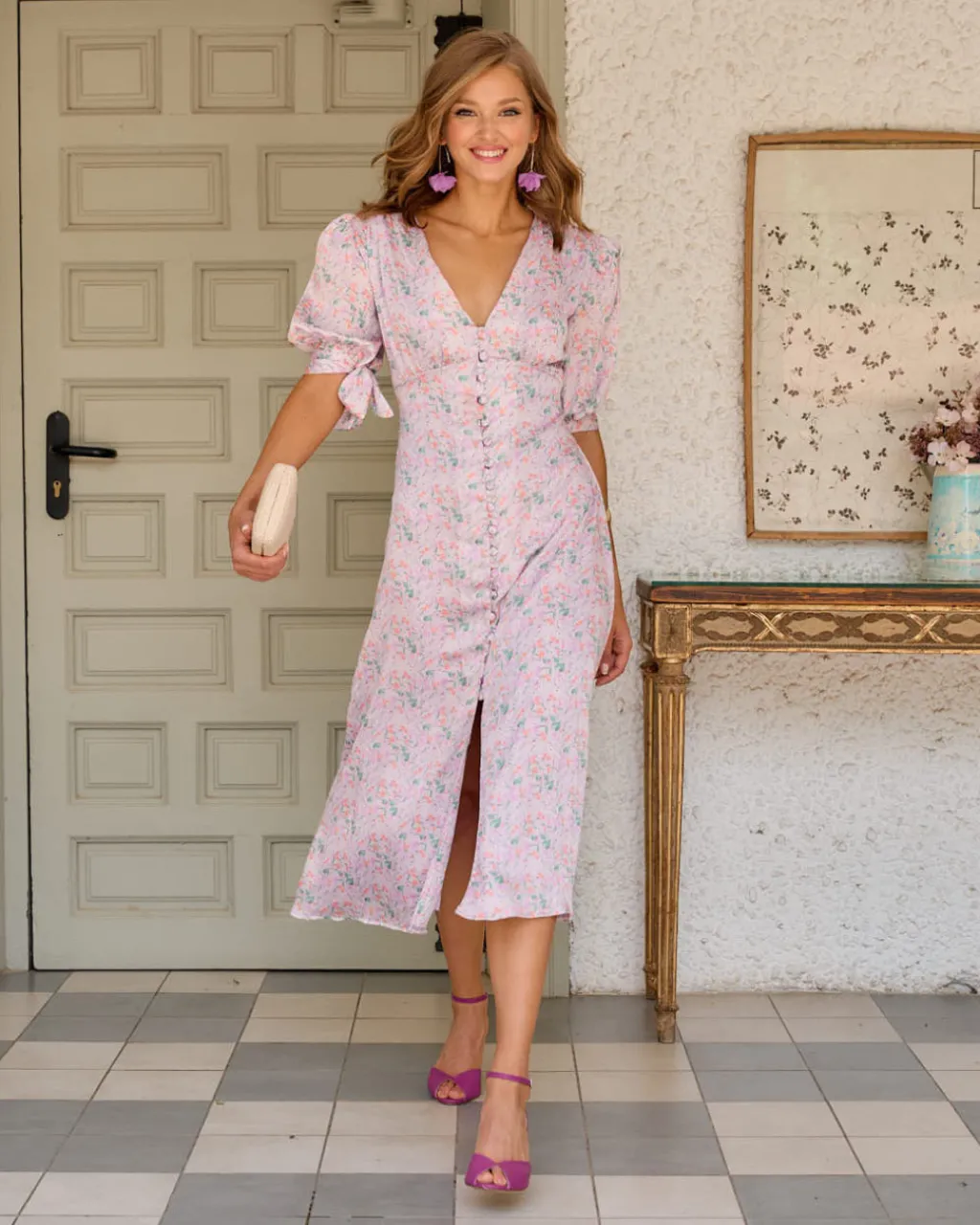 Polin et moi VESTIDOS INVITADA>Vestido Midi Megan Malva