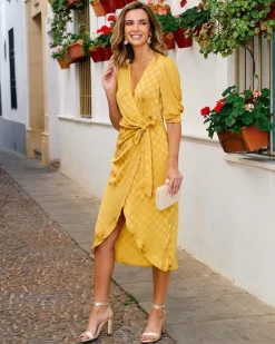 Polin et moi FERIA>Vestido Nudo Adrianna MOSTAZA