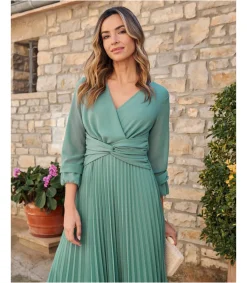 Polin et moi VESTIDOS INVITADA>Vestido Nudo Izar Turquesa