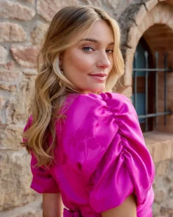 Polin et moi FERIA|VESTIDOS INVITADA>Vestido Nudo Lizza buganvilla