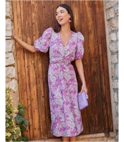 Polin et moi VESTIDOS INVITADA>Vestido Nudo Mabel buganvilla