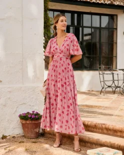 Polin et moi VESTIDOS INVITADA>Vestido Plisado Kate Rosa