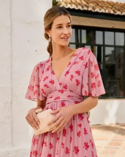 Polin et moi VESTIDOS INVITADA>Vestido Plisado Kate Rosa