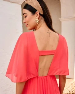 Polin et moi VESTIDOS INVITADA>Vestido Plisado Xana Frambuesa